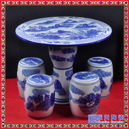 瓷藝雅韻 景德鎮(zhèn)手繪山水庭院桌凳，讓賞月乘涼更具詩(shī)意